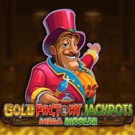 Play the Gold Factory Jackpots Mega Moolah slot by Aurum Signature Studios on Nyxbets Casino