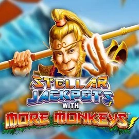 Stellar Jackpots with More Monkeys slot logo by Lightning Box Game at Nyxbets Casino